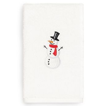 Linum Home Textiles Snowman Embroidered Luxury Turkish Cotton Hand Towel
