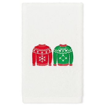 Linum Home Textiles Christmas Sweaters Embroidered Luxury Turkish Cotton Hand Towel