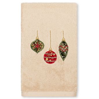 Linum Home Textiles Christmas Ornaments Embroidered Luxury Turkish Cotton Hand Towel