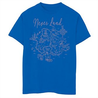 Disney's Peter Pan Boys 8-20 Never Land Map Draw Graphic Tee