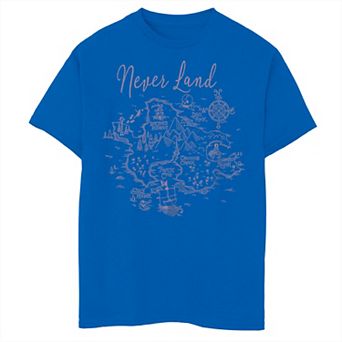 Disney's Peter Pan Boys 8-20 Never Land Map Draw Graphic Tee