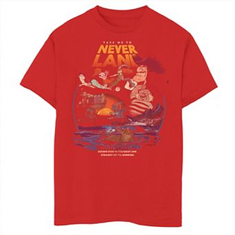 Disney's Peter Pan Boys 8-20 Take Me To Never Land Poster Graphic Tee