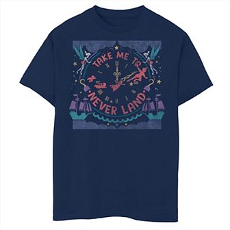 Disney's Peter Pan Boys 8-20 Take Me To Never Land Clock Graphic Tee