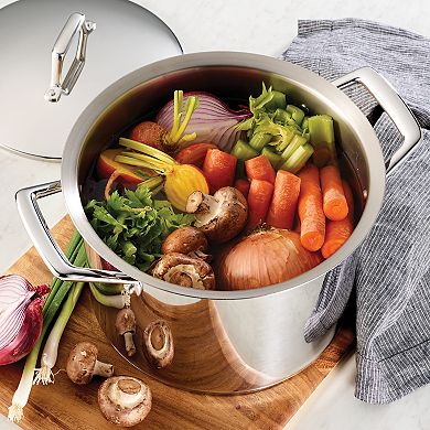 Tramontina Prima 8-qt. Stainless Steel Tri-Ply Covered Stockpot