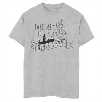 Disney's Peter Pan Boys 8-20 Take Me To Never Land Outline Graphic Tee