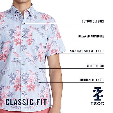 Men's IZOD Saltwater Dockside Chambray Short Sleeve Button-Down Shirt