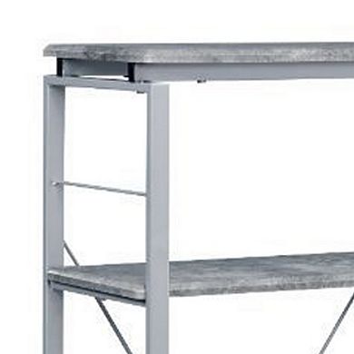 Industrial Bookshelf with 4 Shelves and Open Metal Frame, Silver and Gray