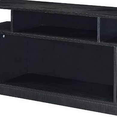 Sofa Table with 2 Open Compartments and Extended Sides, Black