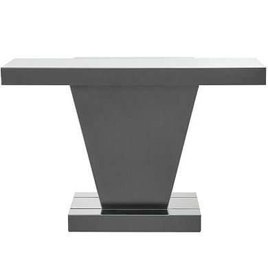 Wood and Mirror Console Table with Faux Crystals Inlay, Clear
