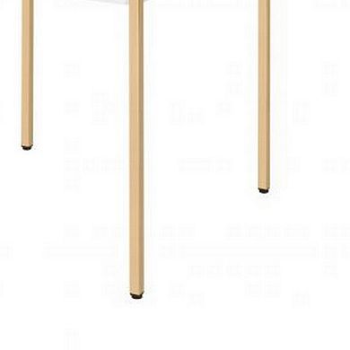 End Table with Metal Tube Legs, White and Gold