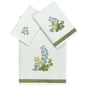 Linum Home Textiles Turkish Cotton Botanica 3 pc Embellished Towel Set