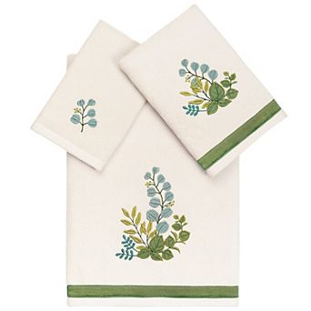 Linum Home Textiles Turkish Cotton Botanica 3 pc Embellished Towel Set