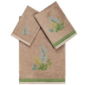 Linum Home Textiles Turkish Cotton Botanica 3 pc Embellished Towel Set