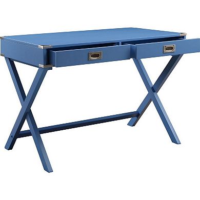 Wooden Home Office Writing Desk, Blue