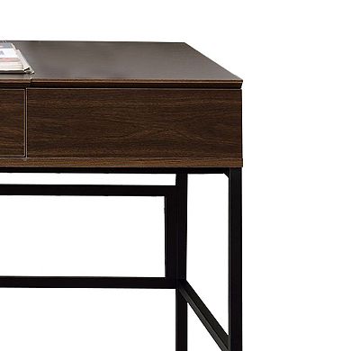 Writing Desk with Lift Top Storage and USB Plugin, Brown