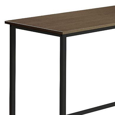L Shape Computer Desk with CPU Holder and Casters, Brown