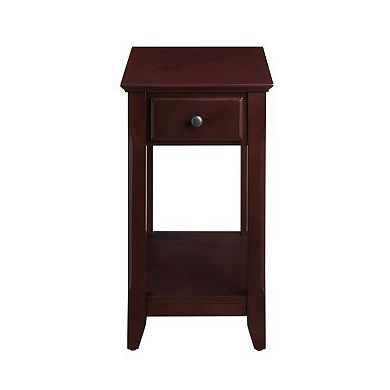 Accent Table with 1 Drawer and Bottom Shelf, Brown