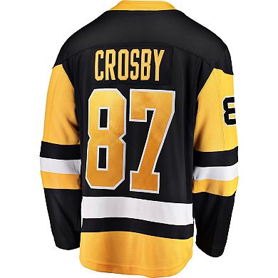 Men's Fanatics Branded Sidney Crosby Black Pittsburgh Penguins Captain Patch Home Breakaway Jersey