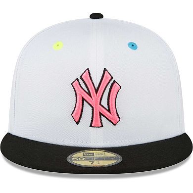 Men's New Era White New York Yankees Neon Eye 59FIFTY Fitted Hat