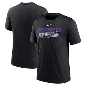 Men's Nike Heather Black Colorado Rockies Home Spin Tri-Blend T-Shirt