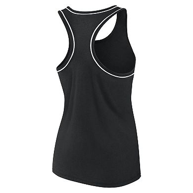 Women's Fanatics Branded Black Milwaukee Bucks Wordmark Logo Racerback Tank Top