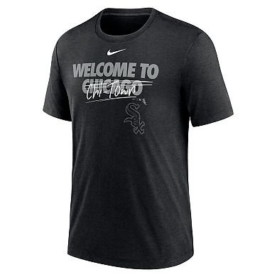 Men's Nike Heather Black Chicago White Sox Home Spin Tri-Blend T-Shirt