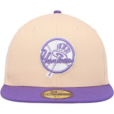 Men's New Era Peach/Purple New York Yankees Subway Series Side Patch 59FIFTY Fitted Hat