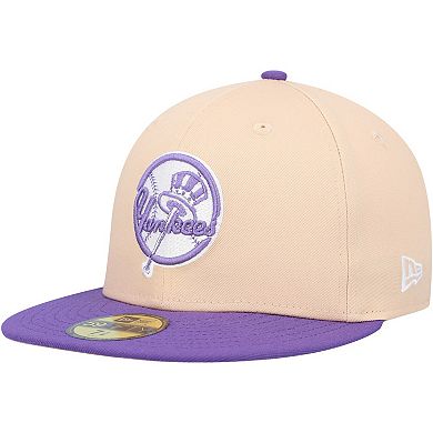 Men's New Era Peach/Purple New York Yankees Subway Series Side Patch 59FIFTY Fitted Hat