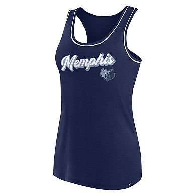Women's Fanatics Branded Navy Memphis Grizzlies Wordmark Logo Racerback Tank Top