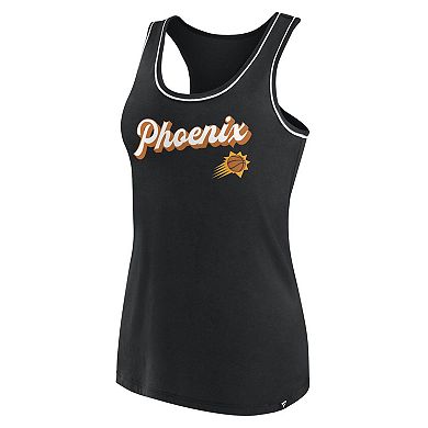 Women's Fanatics Black Phoenix Suns Wordmark Logo Racerback Tank Top