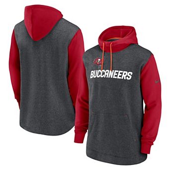 Men's Nike Heathered Charcoal/Red Tampa Bay Buccaneers Surrey Legacy Pullover Hoodie