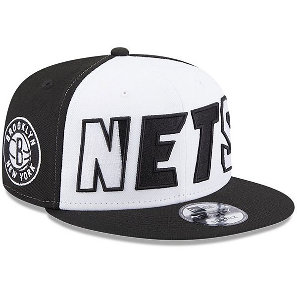 Men's New Era White/Black Brooklyn Nets Back Half 9FIFTY Snapback Hat