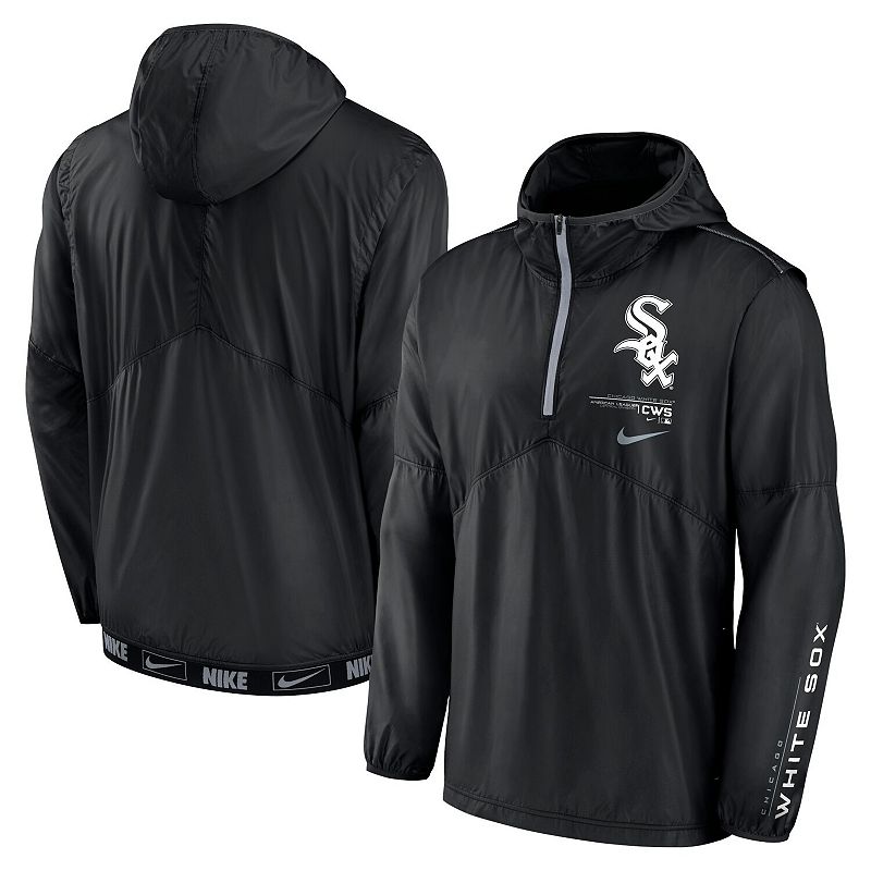 Men’s Nike Black Chicago White Sox Authentic Night Game Performance Half-Zip Windbreaker,