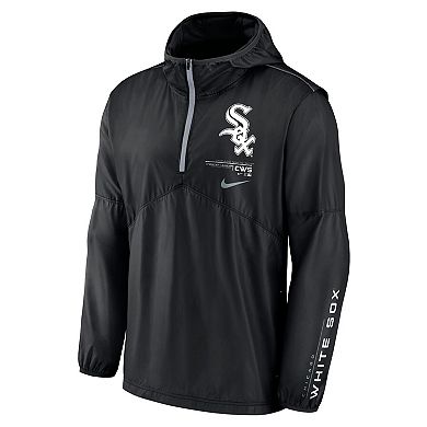 Men's Nike Black Chicago White Sox Authentic Night Game Performance Half-Zip Windbreaker