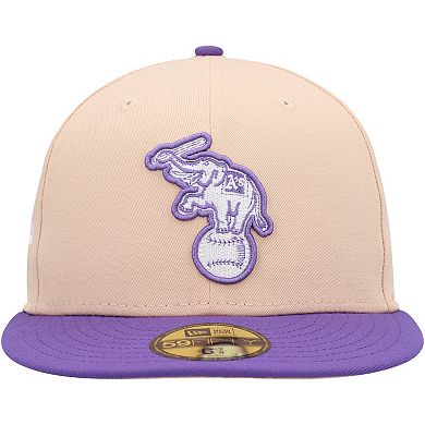 Men's New Era Orange/Purple Oakland Athletics 1988 World Series Side Patch 59FIFTY Fitted Hat