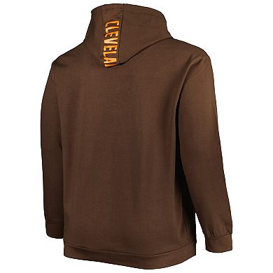 Men's Brown Cleveland Browns Big & Tall Logo Pullover Hoodie
