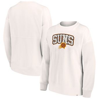 Women's Fanatics Branded White Phoenix Suns Tonal Leopard Pullover Sweatshirt