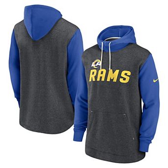Men's Nike Heathered Charcoal/Royal Los Angeles Rams Surrey Legacy Pullover Hoodie