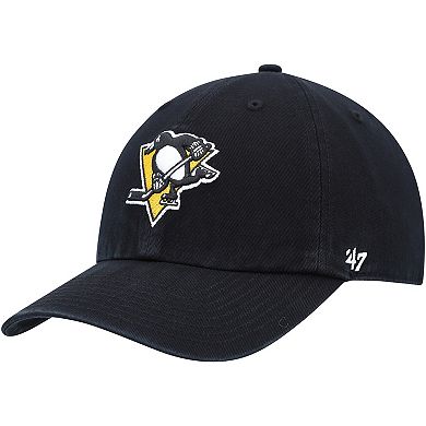 Men's '47 Black Pittsburgh Penguins Team Clean Up Adjustable Hat