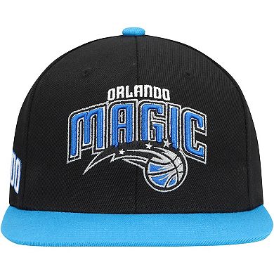 Men's Mitchell & Ness Black/Royal Orlando Magic Side Core 2.0 Snapback Hat