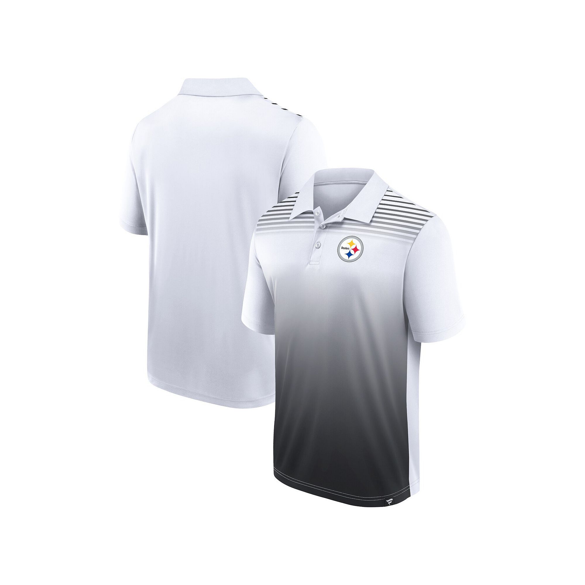 Mens Fanatics Branded White/Black Pittsburgh Steelers Sandlot Game Polo, S