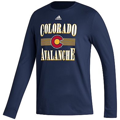Men's adidas Navy Colorado Avalanche Reverse Retro 2.0 Fresh Playmaker Long Sleeve T-Shirt