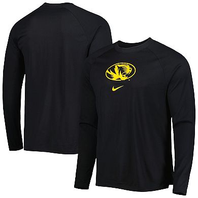 Men's Nike Black Missouri Tigers Spotlight Raglan Performance Long ...