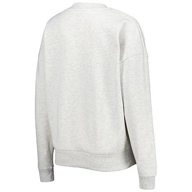 Women's Gameday Couture Heather Gray Iowa State Cyclones Chenille Patch Fleece Pullover Sweatshirt