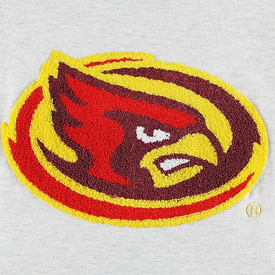 Women's Gameday Couture Heather Gray Iowa State Cyclones Chenille Patch Fleece Pullover Sweatshirt