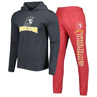 Men's Concepts Sport Cardinal/Charcoal USC Trojans Meter Pullover Hoodie & Joggers Sleep Set