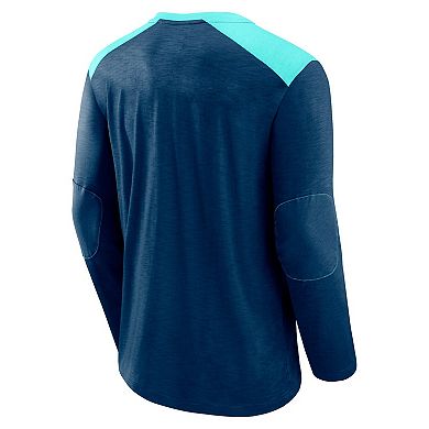Men's Fanatics Branded Navy Seattle Kraken Special Edition 2.0 Long Sleeve Lace-Up T-Shirt