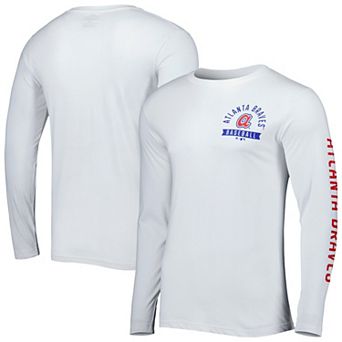 Men's Fanatics Branded White Atlanta Braves Pressbox Long Sleeve T-Shirt