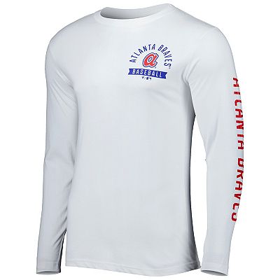 Men's Fanatics Branded White Atlanta Braves Pressbox Long Sleeve T