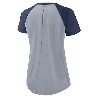 Women's Nike Heather Gray Boston Red Sox Summer Breeze Raglan Fashion T-Shirt